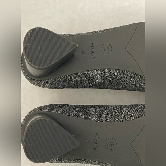 Vivaia gray pointed toe, bow, chunky heel - Picture 2 of 7